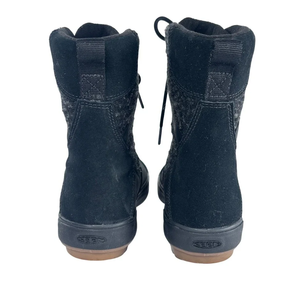Keen Women's Elsa II Waterproof Wool Ankle‎ Lace Up Duck Boots Black Size 7.5